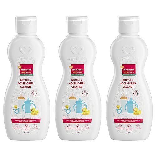 Morisons Baby Dreams Feeding Bottle & Accessory Cleaner | Anti-Bacterial | Safe For Babies | Kills Germs | Leaves No Residue | Made With Natural Ingredients | 250Ml Pack Of 3