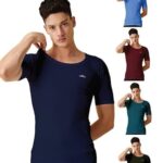 Lux Champion Men’S Cotton Color Vest Rns | 100% Super Combed Cotton | Round Neck, Half Sleeves, Breathable, Sweat-Absorbent Comfortable Lux Vest For Daily Use | Pack Of 5-85Cm