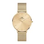 Daniel Wellington Petite Analog Watch For Women With Gold Round Dial & Gold Stainless Steel Bracelet Band Water Resistant Women’S Wrist Watches – Dw00100474K