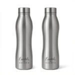 Solara Stainless Steel Water Bottle, Water Bottle 1 Liter For Kids, Fridge, Office, 1000 Ml Steel Bottle(Pack Of 2, Silver)