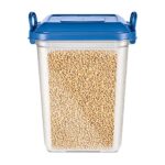 Milton Silo 24 Plastic Storage Containers With Side Lock Handles, 1 Piece, 23 Litres, Blue, Transparent Boxes, Stackable And Nestable Dabba, Kitchen Containers For Grains, Cereals, Atta Box