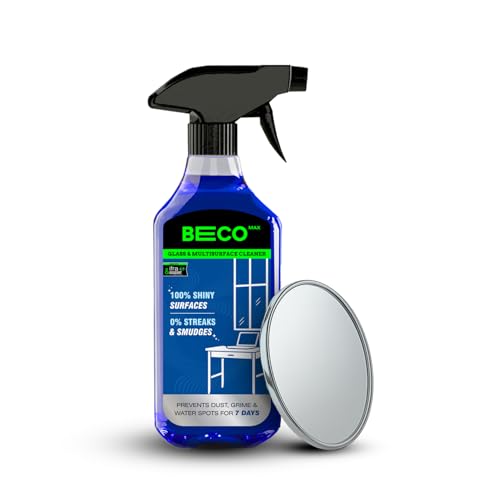 Beco Max | Glass And Multisurface Cleaner Liquid Spray – 500 Ml | Maximum Clean | Zero Smudges | Suitable For Glass, Mirrors, Appliances, Furniture | Streak-Free Shine