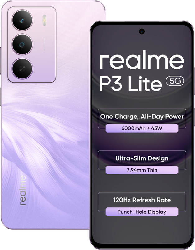 Realme P3 Lite 5G Charger In The Box (Purple Blossom, 128 Gb)(6 Gb Ram)