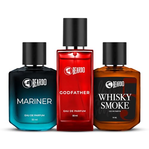 Beardo Mariner, Godfather & Whiskey Smoke Perfume For Men (50Ml X Pack Of 3) | Long Lasting Perfume | Date Night Perfume For Men | Gift For Men | Gift For Friends | Gift For Husband | Gift For Boyfriend