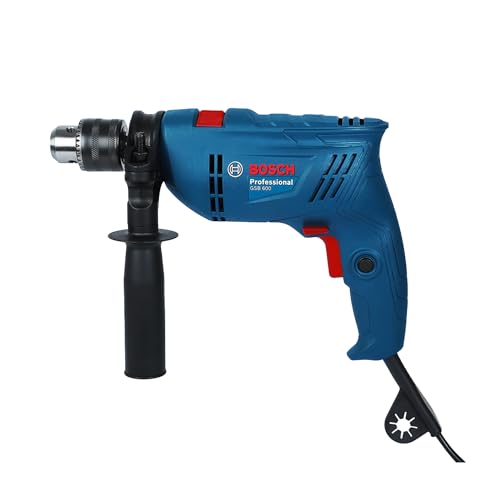 Bosch Gsb 600 Corded Electric Impact Drill | 600 W Motor | Speed Upto 3000 Rpm | Rated Torque Of 1.4 Nm | Impact Rate Upto 48000 Bpm | Double Insulation | 1 Year Warranty