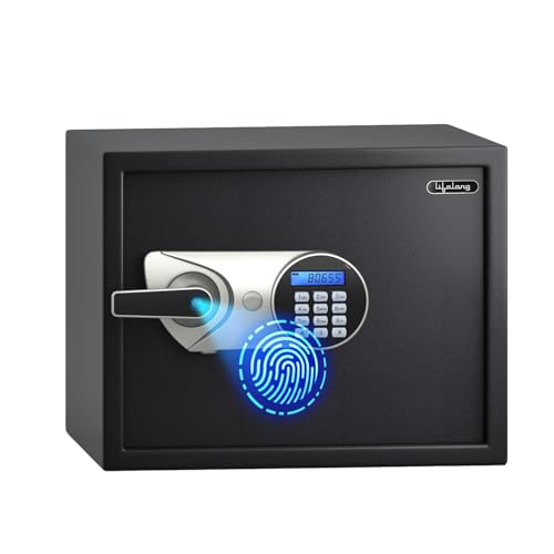 Lifelong 34L Digital Fingerprint Safe Locker For Home & Jewellery | 50 Fingerprint Storage, Motorized Locking, Led Display & Alarm | Steel Body | Override Key & Multi-Access Modes | Safe For Money