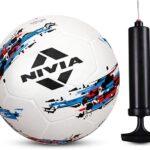 Nivia Storm White Moulded Football With Ball Pump Football – Size: 5 (Pack Of 1, White)
