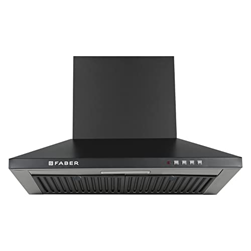 Faber 60 Cm 1000 M³/Hr Kitchen Chimney (Hood Pluto Pb Bf Bk 60, Baffle Filter, Push Button, Black)