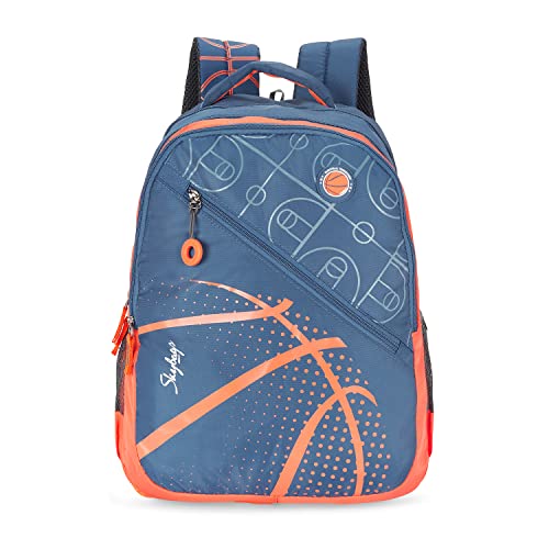 Skybags Riddle Blue Orange 46 Cms Casual Backpack With Raincover