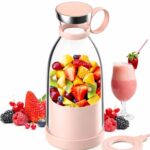 Portable Blender For Shakes & Smoothies, 420Ml Usb Rechargeable Mini Juicer Mixer | 6-Blade Powerful Motor | Personal Electric Blender Bottle For Juice, Smoothies & Protein Shakes | Travel, Gym & Home