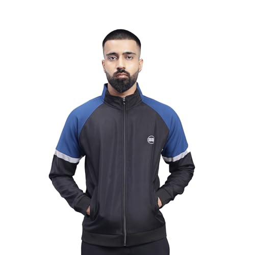 Ss Professional Jacket For Men’S | Color: Black/Blue | Size: Large | Material: Polyester | For Men & Boys | Lightweight And Durable | Moisture-Wicking Fabric | Enhanced Flexibility