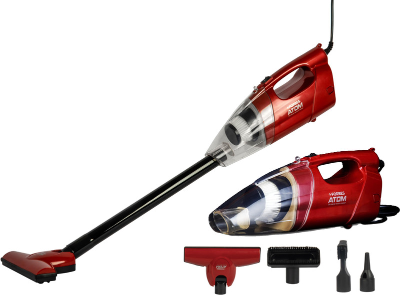 Eureka Forbes Atom Hand-Held Vacuum Cleaner 12,000 Pa Powerful Suction Power, 2-In-1, Handheld & Stick Functions, Blower Function, Can Be Used As Inflator For Toys, For Home Use, With Washable Filter With Reusable Dust Bag(Red)