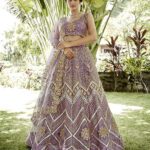 Udbhav Export Embroidered Semi Stitched Lehenga Choli(Purple)