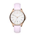 Mvmt Coronada Qtz Basic Analog Calendar White Round Dial Women’S Watch, Rose Leather Material, Rose Band – 28000021-D