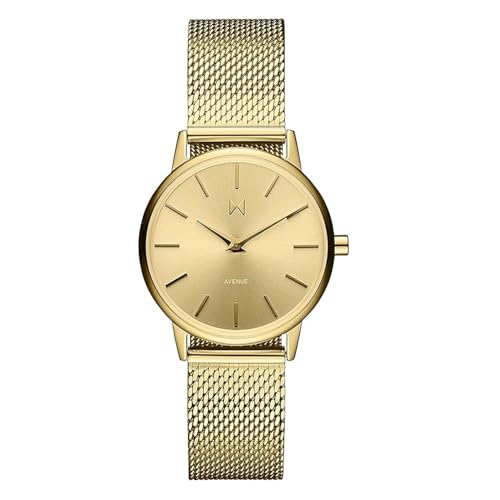 Mvmt Women’S Analog Gold Dial Gold Band Stainless Steel Watch