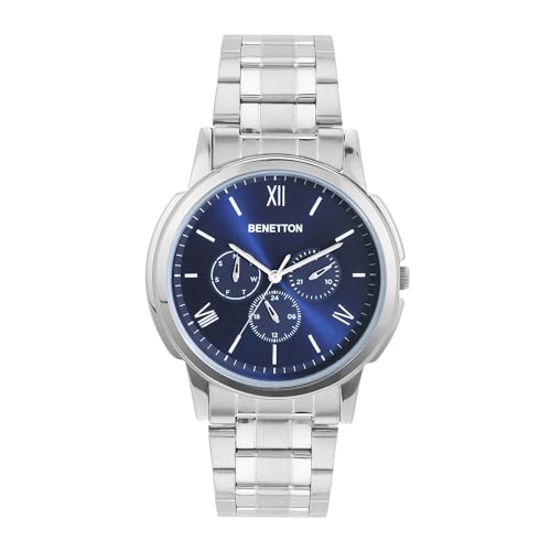 United Colors Of Benetton Men Blue Round Brass Dial Analogue Watch- Uwucg0805