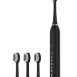 Dr Vaku® Sonicare+ Electric Toothbrush For Men Woman Adults Sonic With 6 Modes, 4 Brush Heads, 60-Day Battery Backup, Rechargeable & Ipx7 Waterproof Automatic Power Best Electrical Tooth Brush- Black