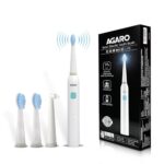 Agaro Cosmic Lite Sonic Electric Toothbrush For Adults With 6 Modes, 3 Brush Heads, 1 Interdental Head And Rechargeable With 3.5 Hours Charge Lasting Upto 25 Days, Power Toothbrush|White
