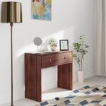 Amazon Brand – Solimo Krestel Engineered Wood Desk | Console Table | Dressing Table (2 Drawers With Knob Handle, Columbia Finish)