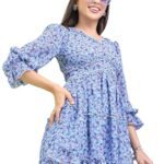 Tokyo Talkies V-Neck Floral Mini Dress Blue