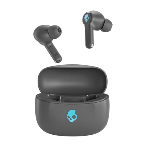 Skullcandy Ink’D True Wireless Earbuds, 48Hr Battery + Rapid Charge, Quad-Mic Enc, Multipoint Pairing, 10Mm Drivers, Low Latency, Sweat & Water Resistant, Bluetooth V5.4 -Gery Matte