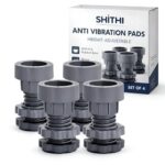 Hight Adjustable Washing Machine Pads – Anti Vibration Adjustable Height Feet, Anti Slip Rubber Pads With Suction Cups For Washer Dryer Refrigerator Furniture, Grey 4 Pack