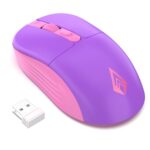 Archer Tech Lab Wireless Mouse,2.4Ghz Usb Nano Receiver, 3 Dpi (800/1200/1600), Ergonomic Lightweight Design 55G,10M Range, Plug & Play, 2 Million Clicks, For Windows Pc/Laptop (Precision 100-Purple)