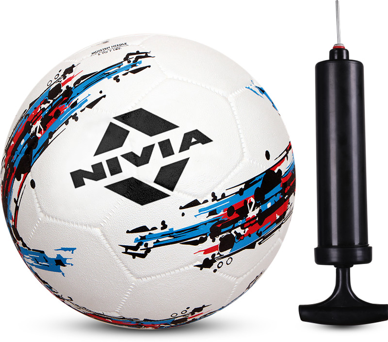 Nivia Storm With Pump Football – Size: 5(Standard, Pack Of 1, White, Black)