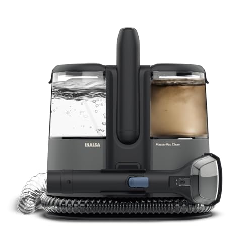 Inalsa Carpet Cleaner Machine| Upholstery Cleaner 3 In 1 Function|Wet Spot Cleaner & Stain Remover|Portable Carpet And Upholstery Cleaner, With Replacement Heads, Pet Stain Vacuum (Master Vac Clean)