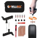 Willibee 8-In-1 Tool Set (Pack Of 15 Strips), Tubeless Tyre Puncture Repair Kit For Car, Bike, Scooter & Suv (With Storage Bag) | Universal Emergency Tyre Fix Tool Set, Flat Tire Puncher Repair Kit.