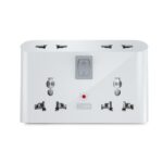 Gm 3 Pin 6 Amp Universal Multiplug Travel Adapter With 4 Charging Point | Useful For Home Applications, Mobiles, Computers, Laptops | Adapter With Inbuilt Surge Protector & Power Indicator | Gm 3019