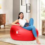 Amazon Brand – Solimo Xxl Faux Leather Bean Bag Cover Without Beans (Pink)