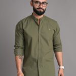 Fubar Men Solid Casual Light Green Shirt