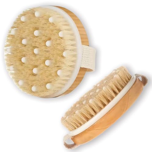 Temperia (1Pc) Organic Body Scrubber For Bathing – Exfoliator Bath Brush For Face & Body Wash – Lather Boosting Ergonomic No-Slip Handle For Men & Women – For Nourishing Cleaning & Exfoliating Skin