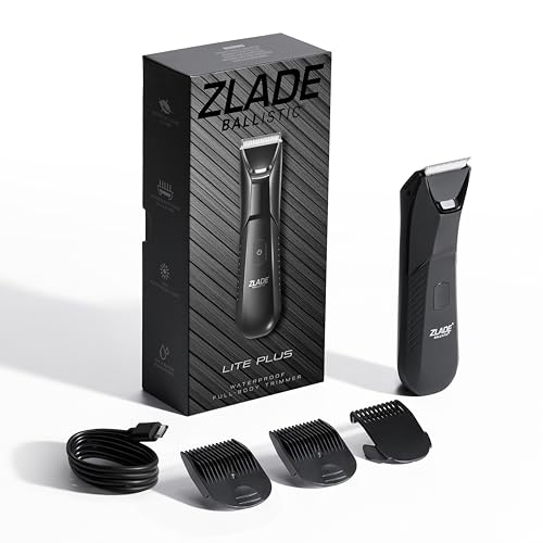 Zlade Ballistic Lite Plus Full Body Trimmer For Men | Beard, Body, Balls, Pubic Hair, Private Parts, Manscaping | Ipx5 Waterproof, No Nicks Or Cuts | 90 Mins Runtime | 5 Mins Usb C Quick Charge (Lite Plus)