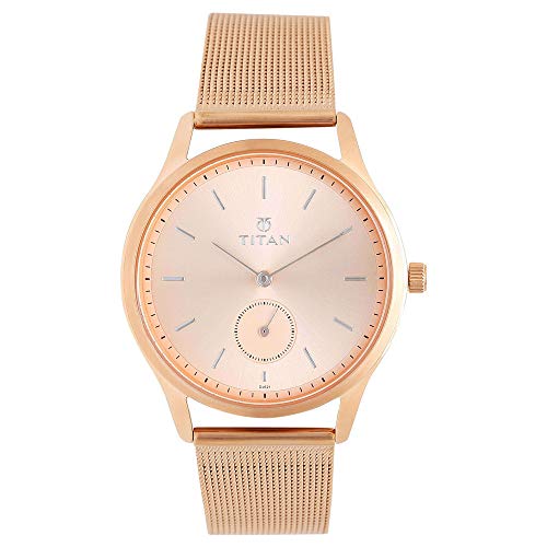 Titan Ladies Workwear Slimline Analog Rose Gold Dial Women’S Watch-Nn95069Wm01