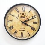 Tu Casa Vintage Metal Wall Clock | Antique-Inspired Home & Office Décor | Classic Roman Numeral Wall Clock