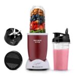 Wonderchef Nutri-Blend Activ Mixer Grinder Blender, Smoothie Maker, 500W 22000 Rpm 100% Full Copper Motor, 2 Unbreakable Jars, Ss Blades, 2 Year Warranty, Recipe Book By Chef Sanjeev Kapoor, Red