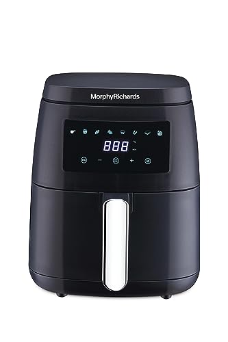 Morphy Richards Digital Air Fryer For Home | 5L Capacity | 1500W | Digital Control | Dual Fan Tech | Adjustable Time & Temp | Voltage Protection | 2-Year Warranty | Black