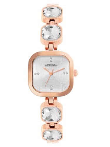 French Connection Square Dial Stone On Strap Analog Watch For Women -Fcn0106Srgm
