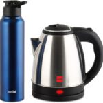 Cello Quick Boil Lifestyle Kettle 1.5 L + Sippa 1000 Ml Stainless Steel Water Bottle Electric Kettle(1.5 L, Silver)