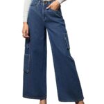 Blue Box Pocket Straight Cargo Jeans