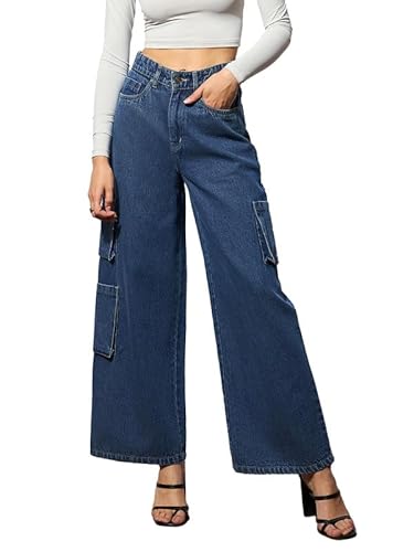 Blue Box Pocket Straight Cargo Jeans