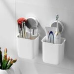 Shalvi Plastic Toothbrush Holders For Bathroom | Wall Mounted Toothbrush Holder | Toothbrush Holders For Toothbrushes | Bathroom Shelf For Wall (2 Toothbrush Holder)