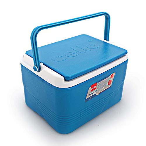 Cello Chiller Ice Box | Standard Size For Travel Party Bar Ice Cubes | Cold Drinks | Medical Purpose | 8 Litre, Blue