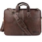 Amazon Basics Men’S Synthetic Leather Office Laptop Bag | Fits Up To 14/15.6/16 Inch Laptop/Macbook | Adjustable Handle | Shoulder Strap | (Tan)