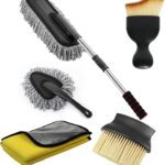 Dirtgo Microfiber Duster (Big+Small), Cleaning Brush 2 Pcs, 600 Gsm Towel, Car Cleaning Kit Combo
