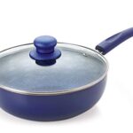 Nirlon Aluminium Non Stick Dishwasher Safe Induction Base Bling Kadhai With Glass Lid