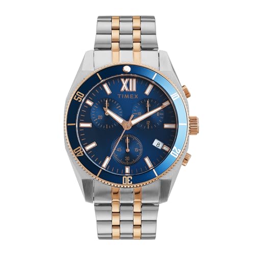 Timex Analog Watch For Men With Blue Dial & Multicolor Stainless Steel Bracelet Band – Water Resistant Men’S Wrist Watches -Tweg298Smu02