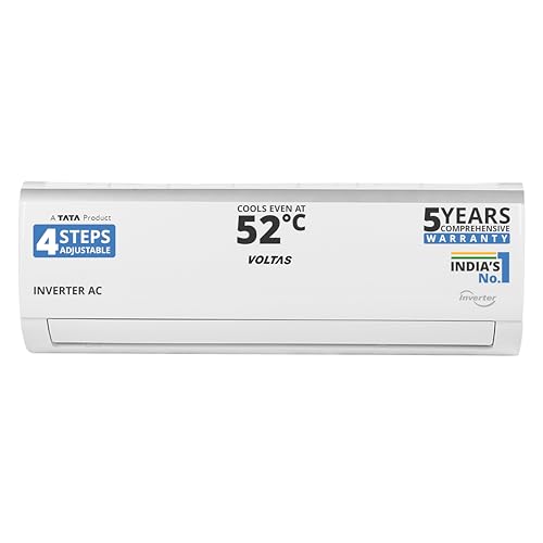 Voltas 173V Cae 1.4 Ton 3 Star Inverter Split Ac| 4-In-1 Adjustable Mode | Energy Efficient | High Ambient Cooling-Cools Even At 52°C| Anti Dust Filter With Anti-Microbial Coating| Copper Coil| White